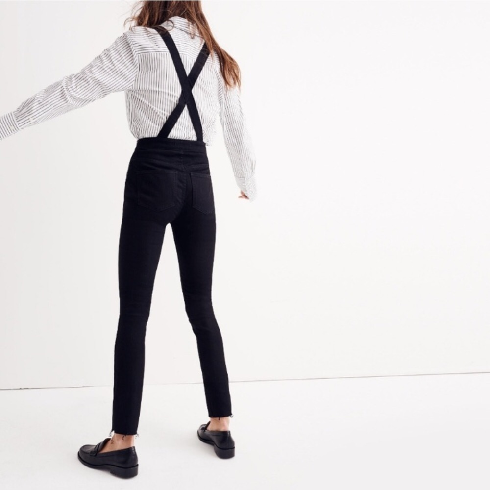 Madewell Black Denim Overalls.